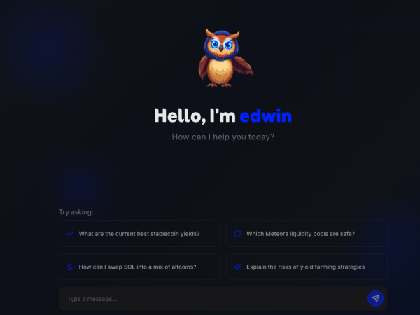 Криптовалютные кошельки Введите AI Chatbot с запуска Эдвина в терминале