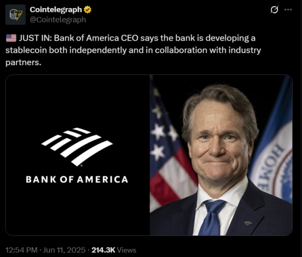 Bank of America Eyes Stablecoins, как стратегия блокчейна обретает форму
