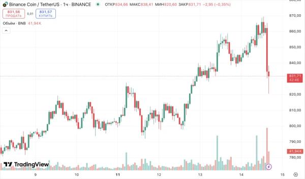 BNB обновил исторический максимум у отметки $867