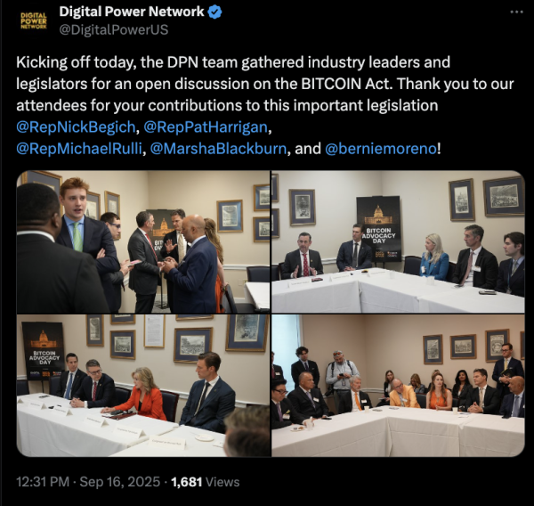 Cryptocurrency Exacts встретилась с американскими законодателями, чтобы обсудить BTC Reserve, структуру рынка