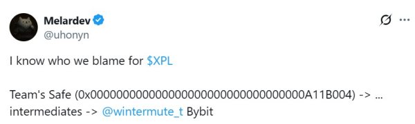 Основатель Plasma отрицает, что команда продает после 50% XPL -свалку