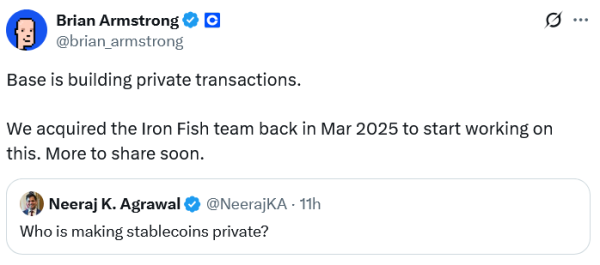 Брайан Армстронг говорит, что транзакции конфиденциальности скоро станут реальностью