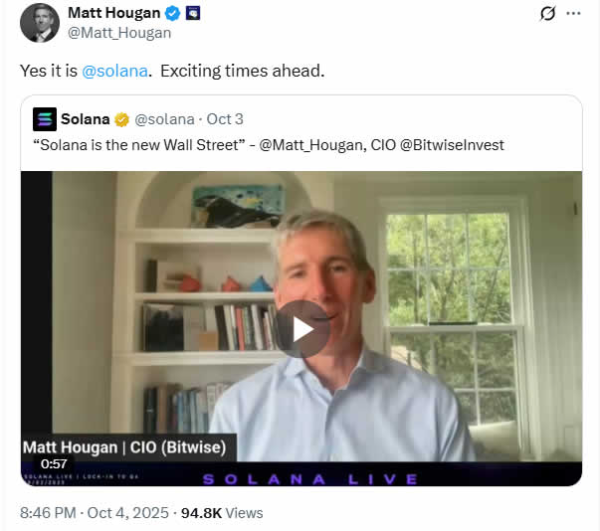Bitwise Cio: Solana – новая Уолл -стрит для токенизации Bitwise Cio: Solana – новая Уолл -стрит для токенизации